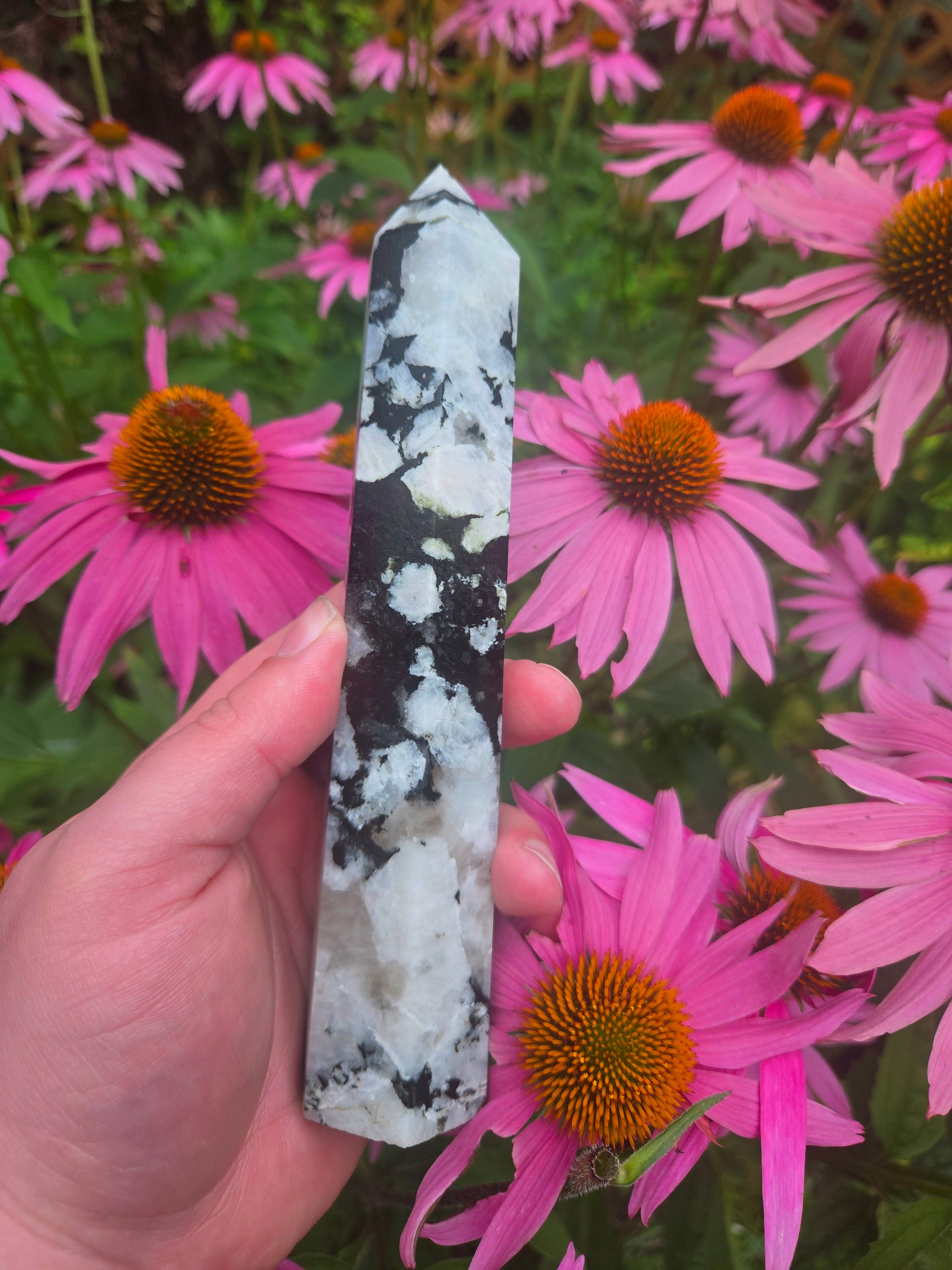 Large Rainbow Moonstone Tower