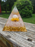 Rose Quartz Resin Pyramid