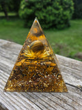 Tiger's Eye Resin Pyramid