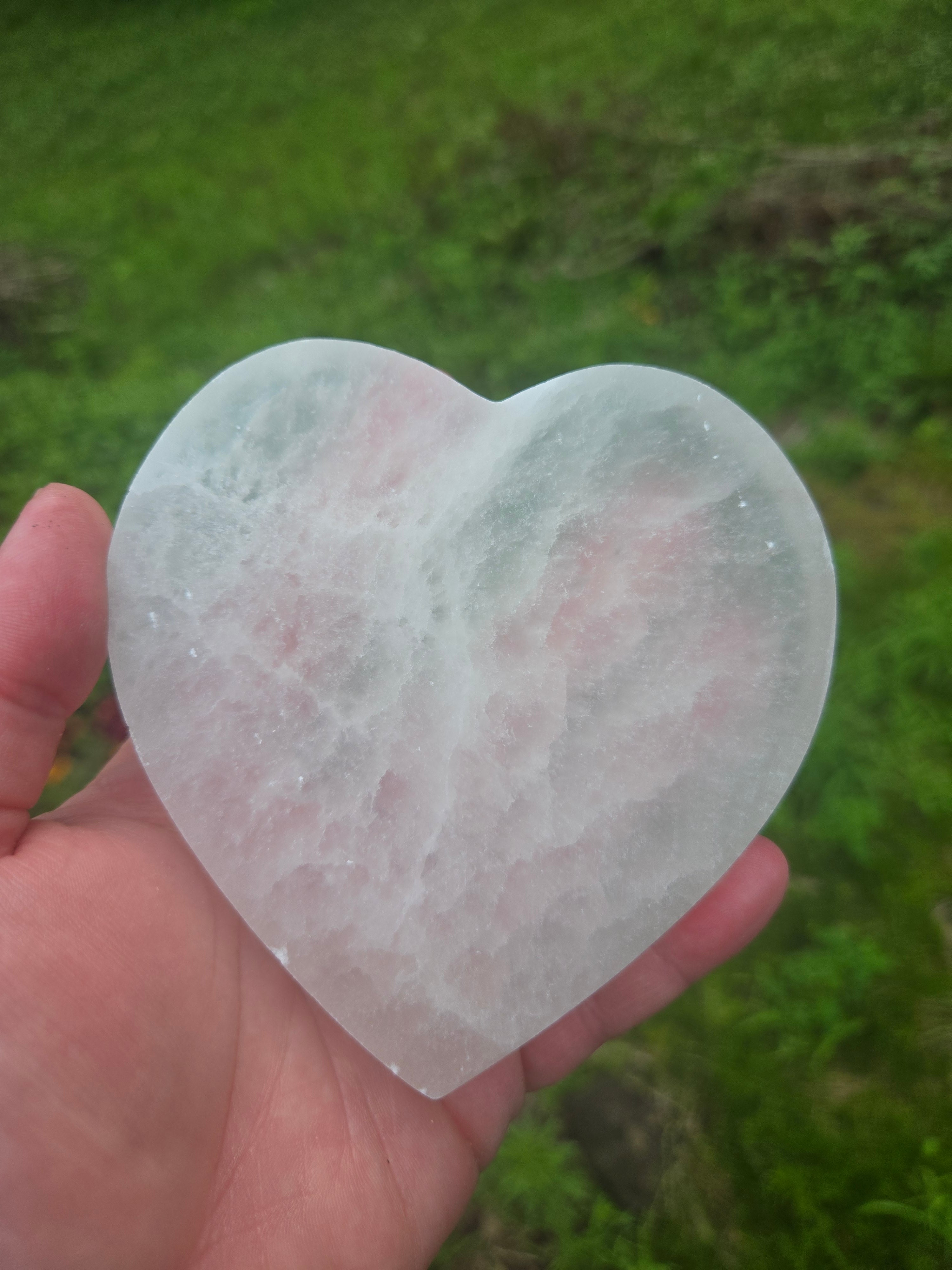 Large Selenite Heart Slab